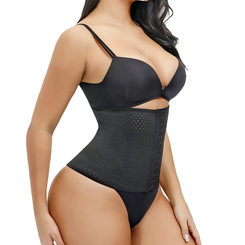Wholesale 6XL Fajas Colombianas Women Belly Corset Slimming Belts Body Shaper Plus Size Breathable Waist Trainer With 3 Hooks