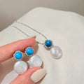 Boutique Fashion White Button Baroque Pearl 2-piece Set 12mm Genuine Freshwater Pearl Necklace Earring Set Women Gold Plated
