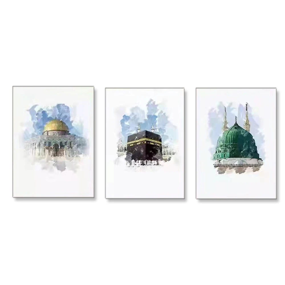 Islamic Architecture Poster Mescid Aqsa Canvas Print Prophet's Mosque Wall Art Painting Picture Modern Living Home Room Decor
