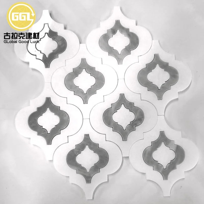Arabesque Style Lantern Pattern Mosaic Tile Waterjet Genre for Home Decor