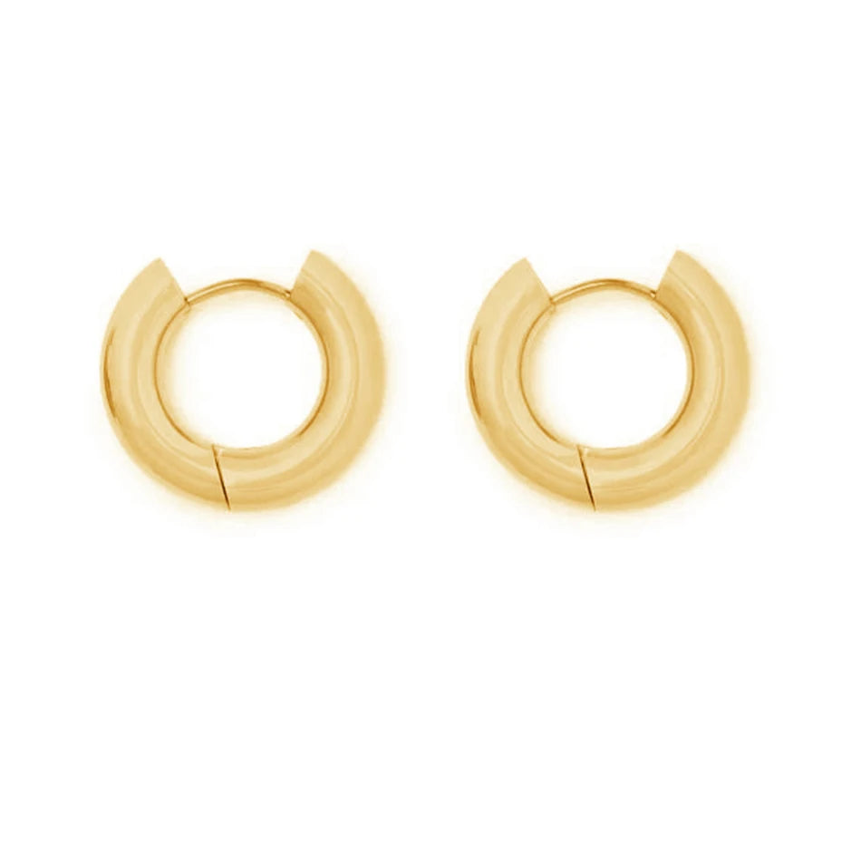 Minimalist  Earrings Jewelry 925 Sterling Silver Wholesale 18k Gold Plated Chunky Hoop Earring