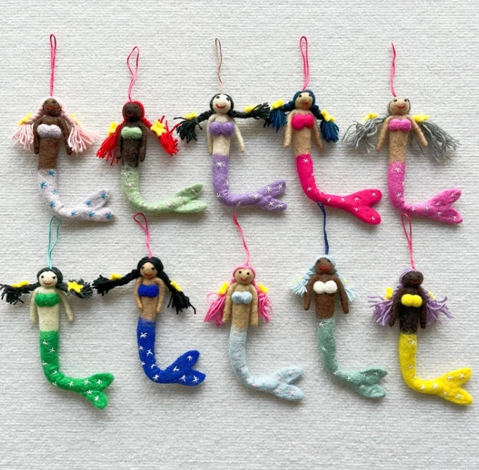 Handmade Wool Felt Finished Color Mermaid Cute Pendant Pendant Key Chain Bag Pendant