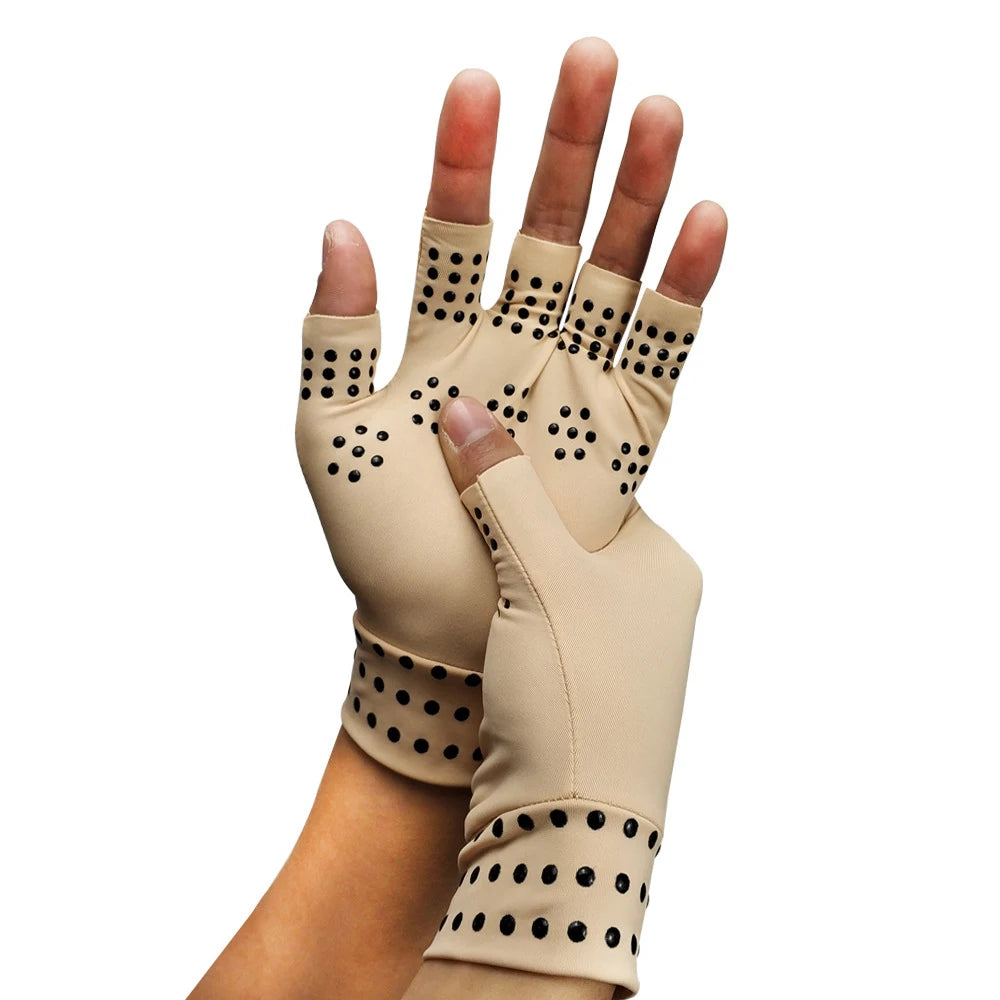 Copper Fingerless Compression Gloves for Arthritis Pain Relief for Cycling and Sports