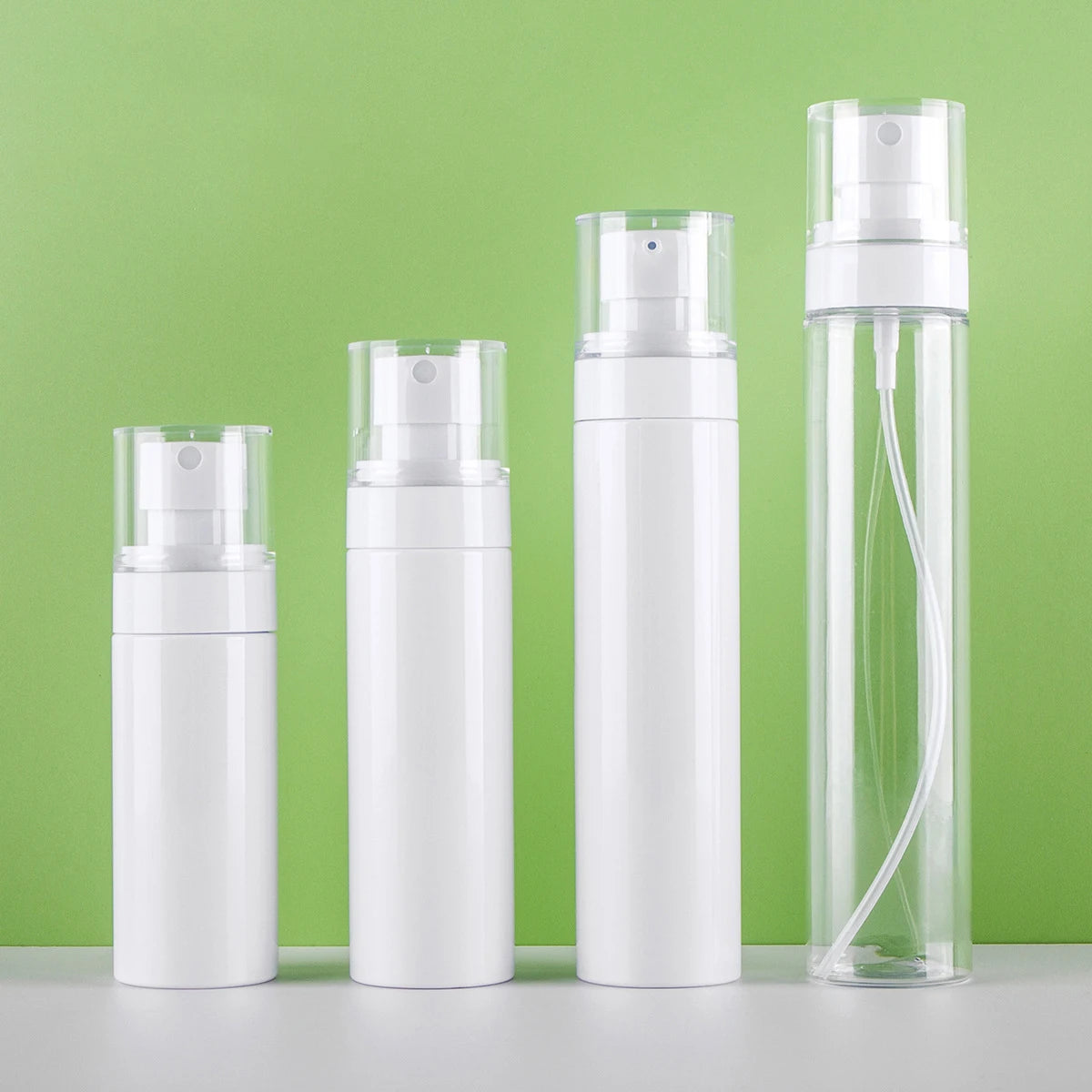 In Stock Skincare Packaging Empty Round 60ml 80ml 100ml 120ml Fine Mist Spray Bottle Plastic Cosmetic Toner Lotion Pump Bottle