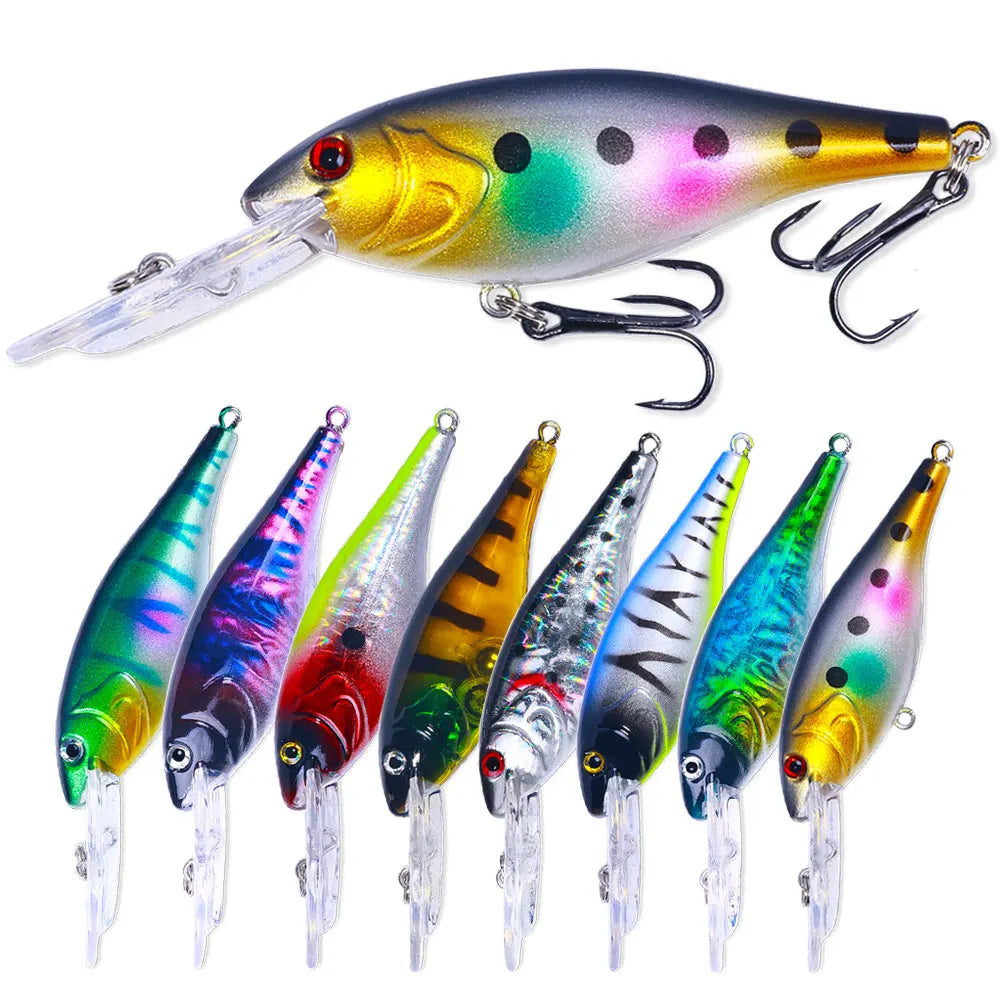 Wholesale MI122 9.9cm 10g Artificial Hard Bait Sinking Minnow Fishing Lures with Long Tongue Board MegaBDM