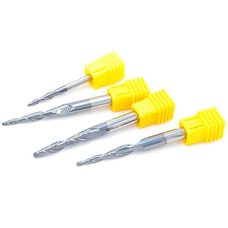 Tungsten Solid Carbide Tapered Ball Nose End Mill Router Bits Cnc Taper Ball Nose Endmill for Wood Metal Milling Cutter