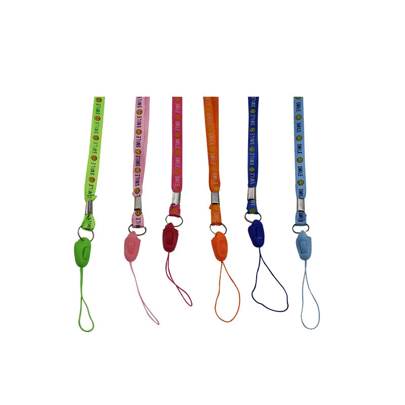 1.5 cm Plastic Mines Buckle Polyester Mercerized Cloth Smile Face Travel Agency Gift ID Card Holder Strap Promotional Lanyard