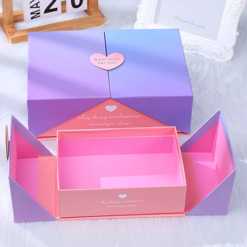 New Design Wholesale Custom Heart Shape Packaging Cosmetic Box With Logo for Valentine's Day DIY Packing Gift Paper Boxes