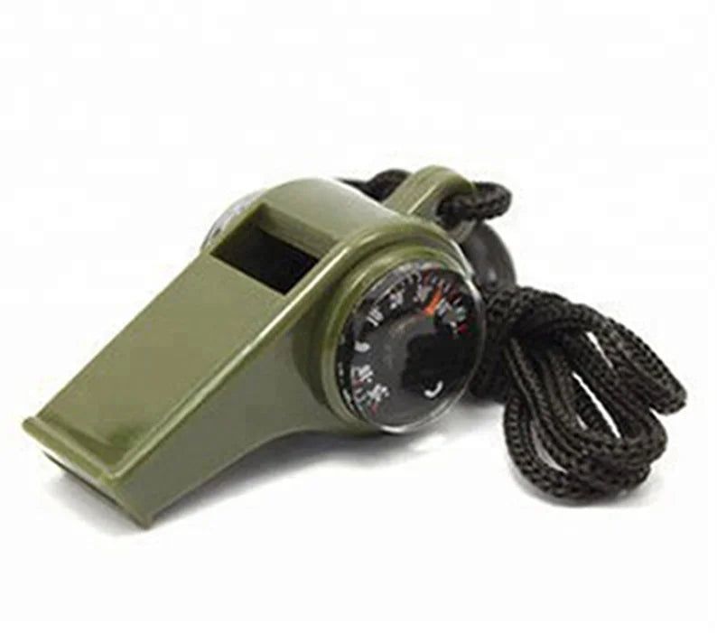 3 in 1  Plastic Multifunction Whistle Compass Thermometer  Outdoor Emergency KIT Survival Whistle