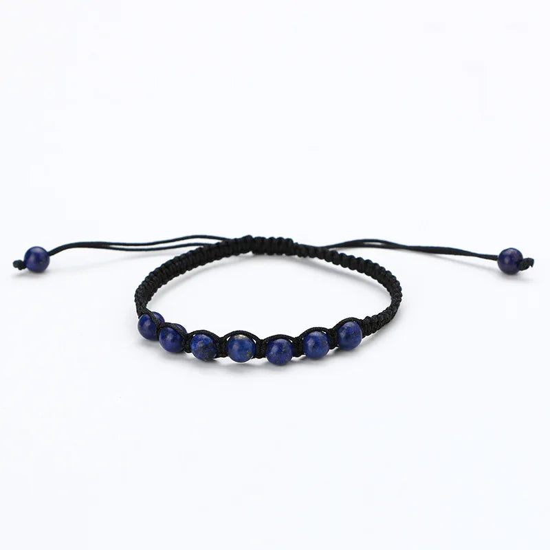 Wholesale 7 Chakras Colorful Woven Bracelet with Amethyst 6MM Stone for Healing Reiki Prayer Yoga Balance Hot Selling Product