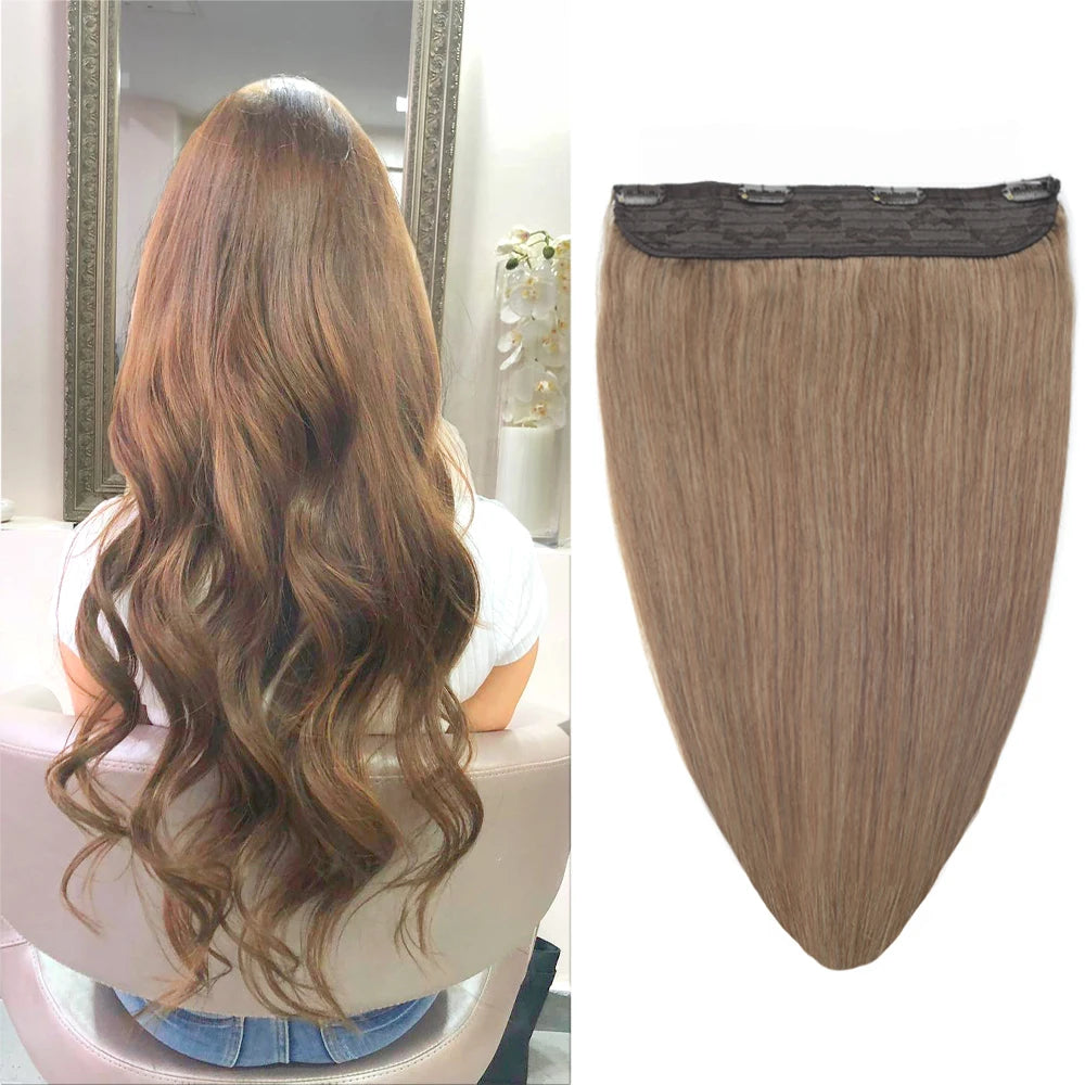 Clip in Hair Extensions Real Human Hair Virgin Hair 14-22 Inches 100g Medium Brown