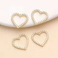18K Gold Micro Pave CZ Ladies Small Charms Heart Shaped Gold Plated Pendant for Jewelry Making