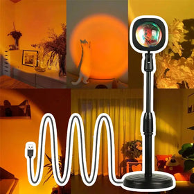 2021 New Design Atmosphere Crystal Lens Rainbow Sunset USB Projection Lamp for Background Projector
