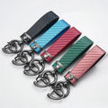 Custom logo Personalized Carbon Fiber Style Car Keychain Microfiber Leather Key Chain Universal Key Chains for Men and Women