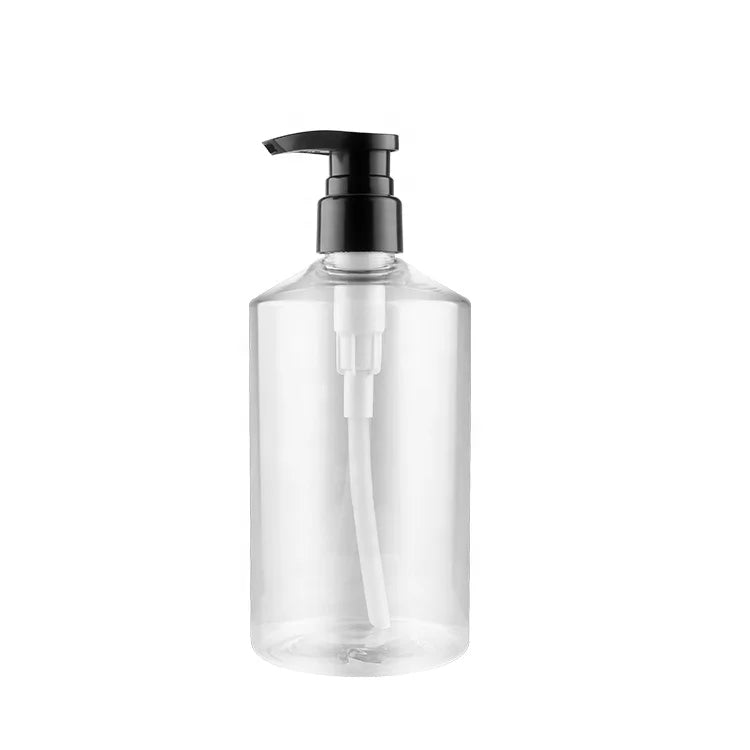 Hot Sale  Custom  Press Type PET Plastic Transparent Shampoo Bottle