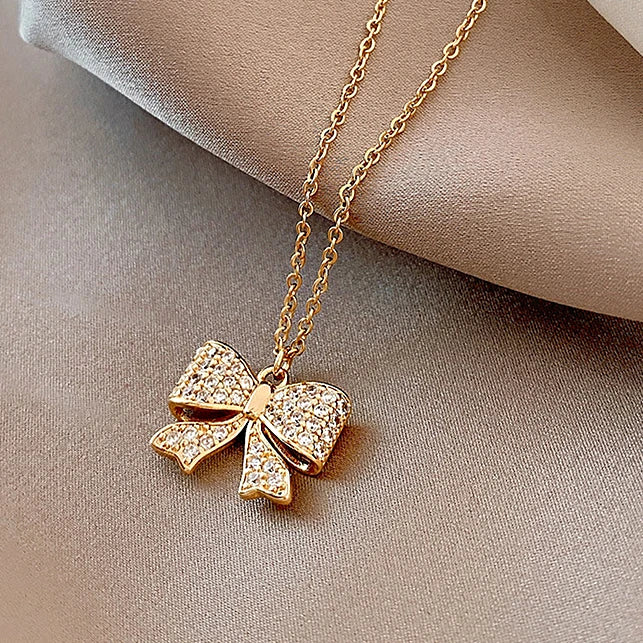 Fashion Gold Plated Necklace Temperament Heart Pearl Collarbone Chain Multiple Stainless Steel Necklace for Women