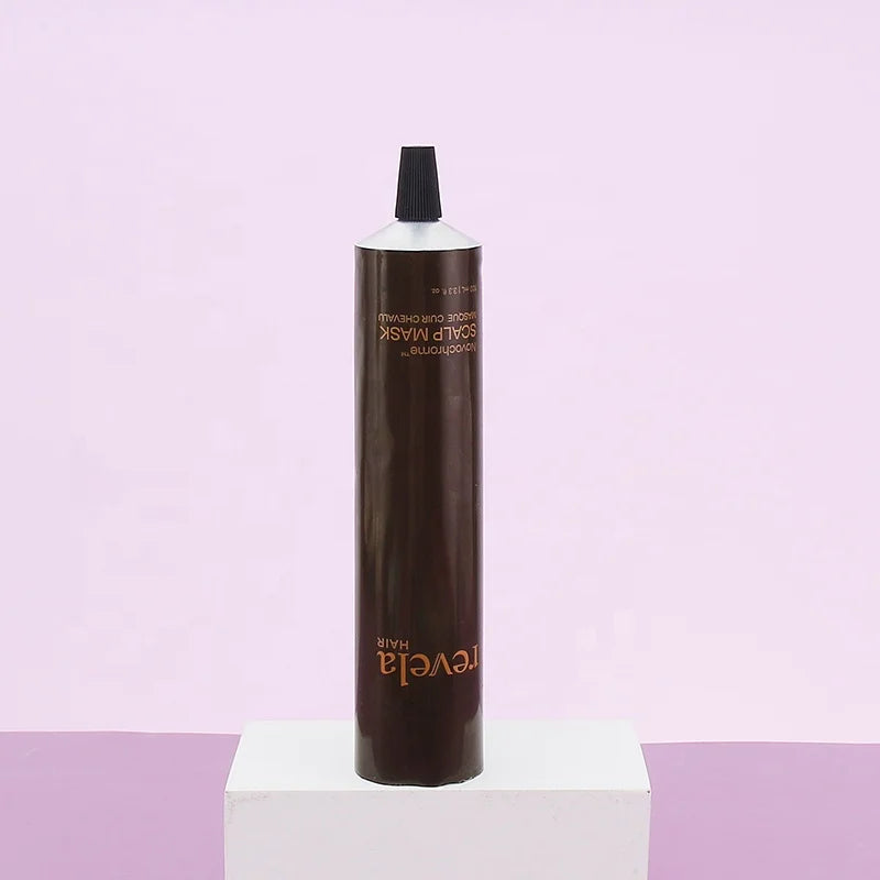 60g Red Black Color Essence Cream Metal Tubes with Top Screw Lid with Glued Tail