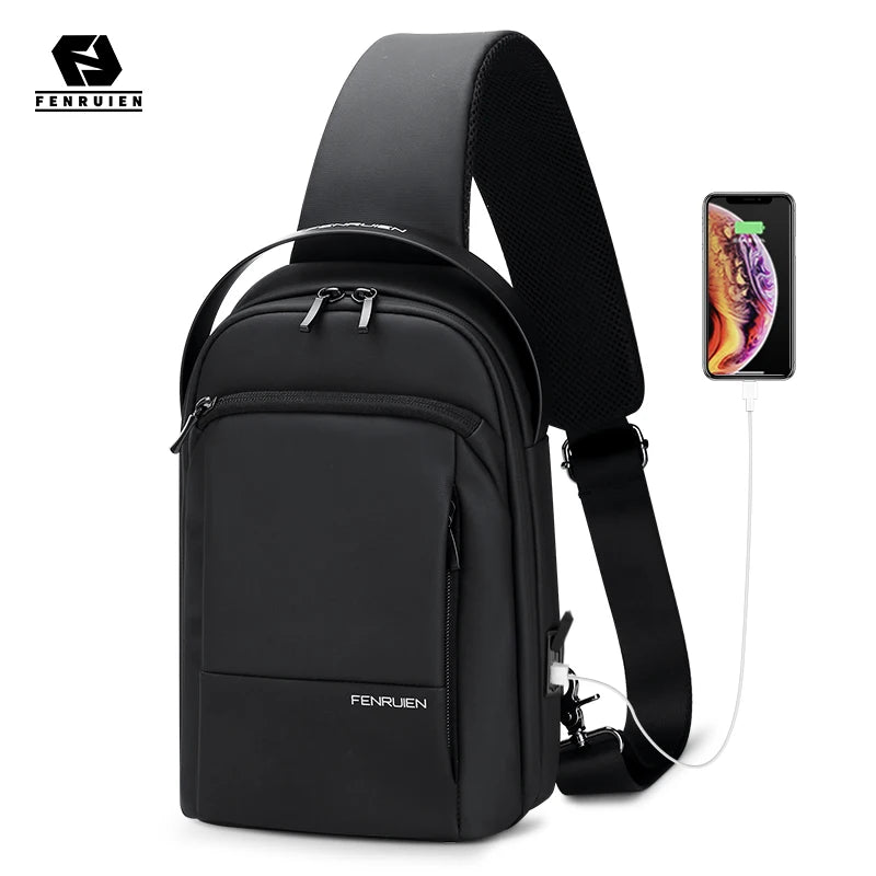 FENRUIEN Multifunctional Business Fanny Pack Bag Man Anti-theft Messenger Bag Separate Dry Wet Compartment Smell Proof Backpack