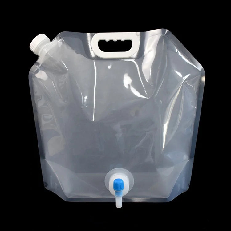 New Product Portable Water Bag 10 Liter Plastic Butterfly Valve Water Pouch Drinking Liquid Spout Pouch with Tap