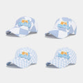 Landfond Accessory Oktoberfest Party Hats CHEERS Blue and White Checked Baseball Caps