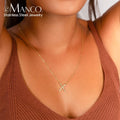 EManco Unisex X Shape Stainless Steel Pendant Necklace Silver 14K Gold Plated Geometric Stylish Simple Fashion Jewelry for