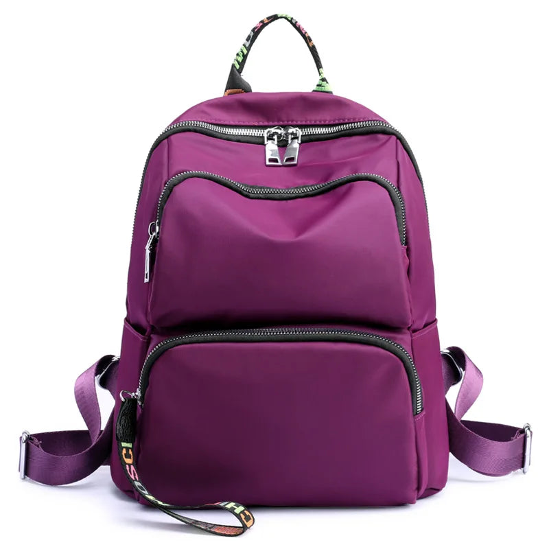 Classic Fashion Women's Casual Simple Travel Backpack Large Capacity Nylon Mummy Bag Lightweight Ladies Backpack
