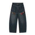 Hidden two-piece pocket Designer Men's Jeans Vintage Oversize Pants Fashion High Street Stone Wash Loose Wide-leg Blue Men Jeans