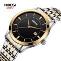 NIBOSI 2567 Simple Business Men Watch Luminous Wristwatches Stainless Steel Quartz Watches