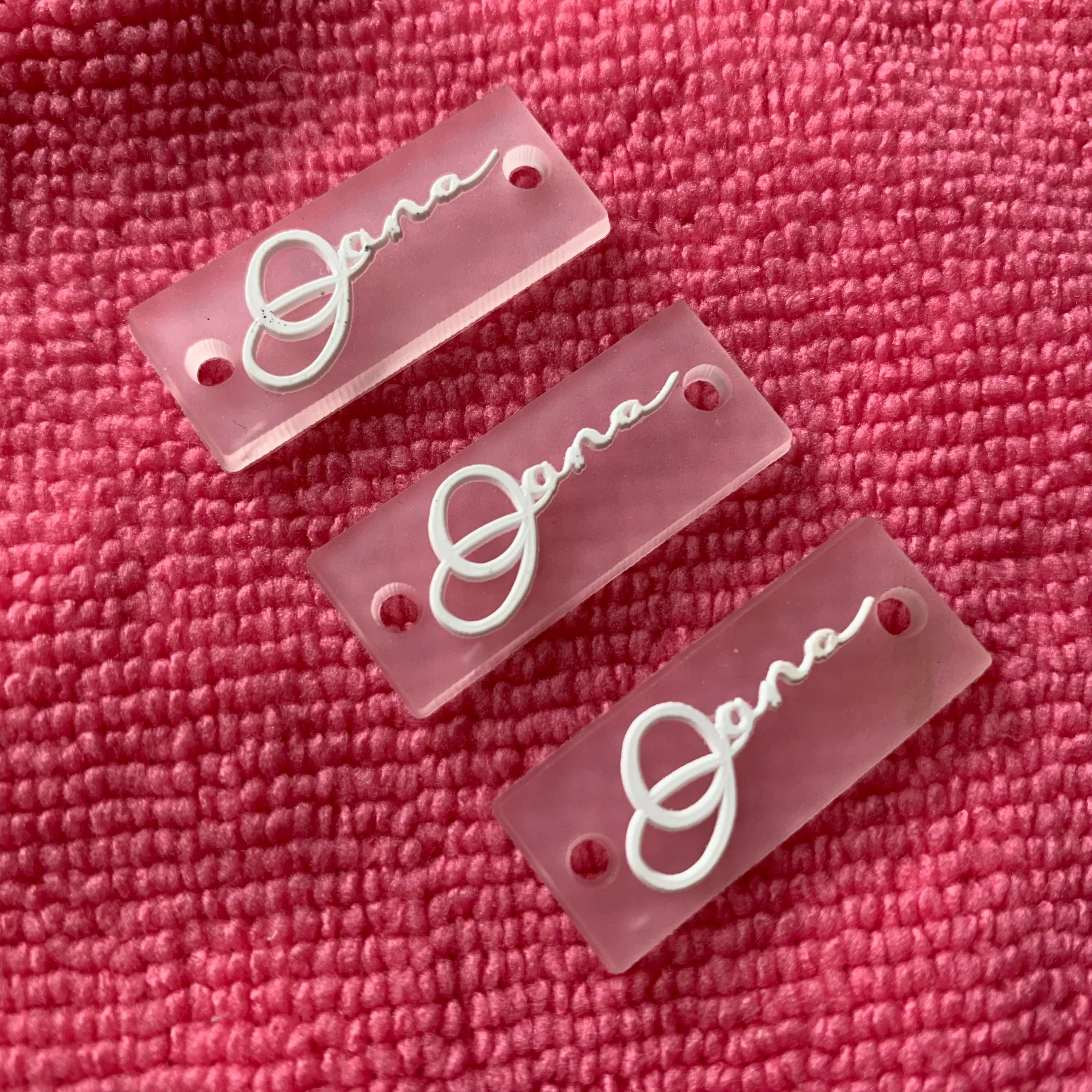 Waterproof Sewing Holes Transparent Rubber Label for Swimsuitlittle Size clear Silicone Rubber Tags for Swimwear