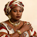 Meizi African Copper Gold Plated 4 Piece Handmade Bridal Wedding Jewelry Set