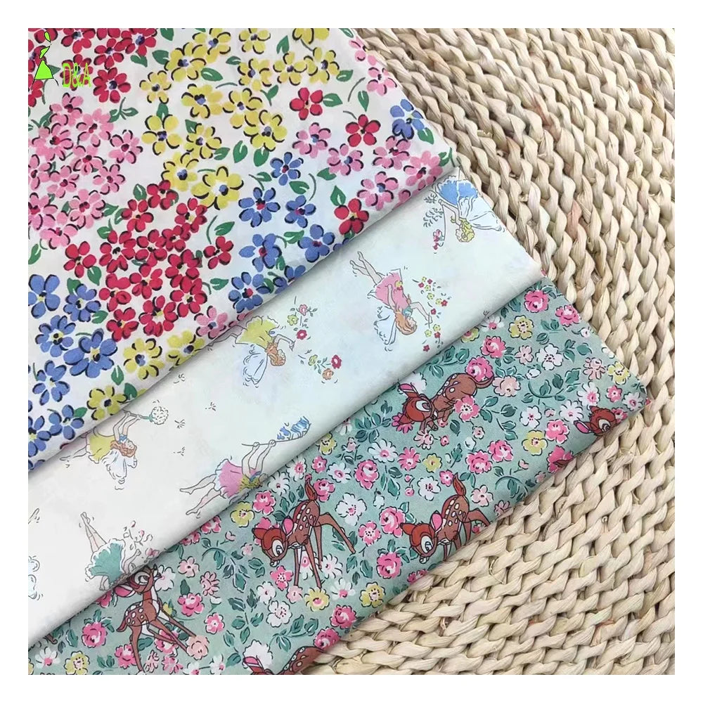 Custom Organic Cotton Printed Woven Poplin Fabric for Girls' Shirts Dresses-Lightweight Print Fabric