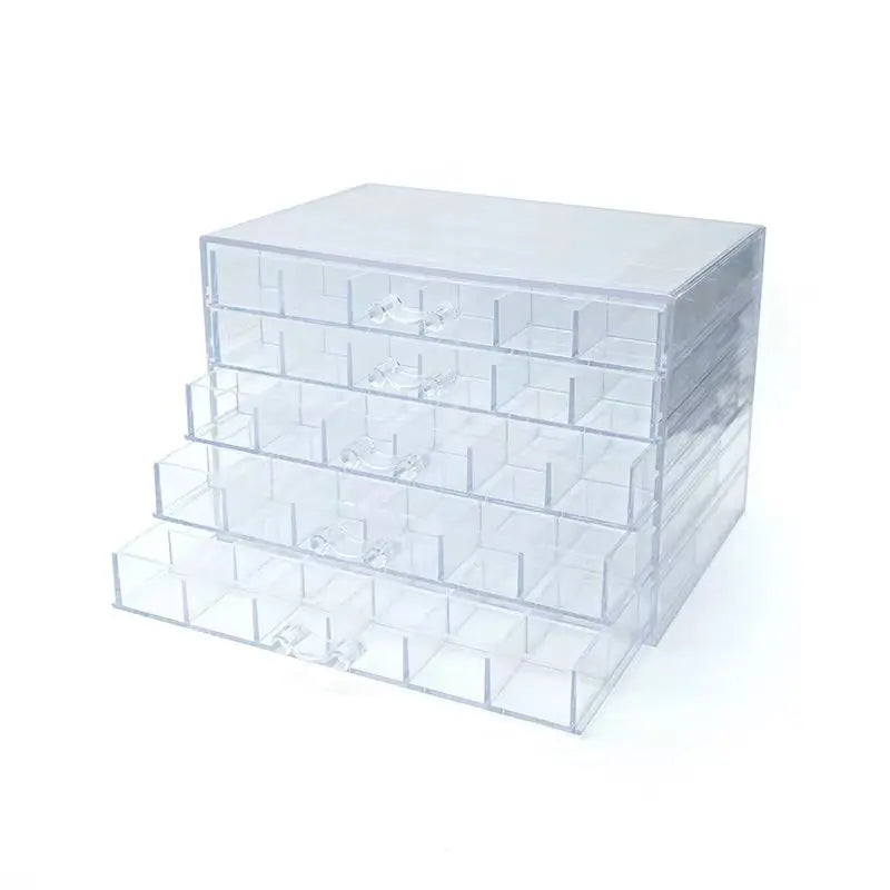 Acrylic Multi-Layer 120 Grid Drawer Transparent Desktop Diamond Display Box for Nail Accessories Storage Organization Plastic