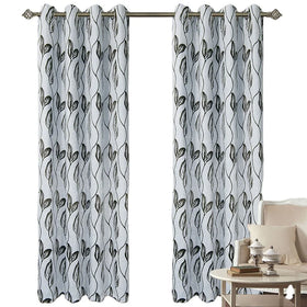 XinLan Ready Made Jacquard Polyester Fabric Window Curtains Blackout Curtain for the Living Room Window