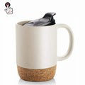 Ceramic Mug With Lid Wooden Handle Sublimation Mug Blank White Ceramic Mugs Art Coffee Ceramic Cups