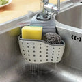 Kitchen Bathroom Faucet Multifunctional Drainage Adjustable Shoulder Strap Sink Organizer Silicone Storage Box Sink Sponge Rack