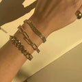HOVANCI Retro Mesh Belt Chian Bracelet Stainless Steel Jewelry 7 Gold Plated Stainless Steel Chain Bracelet