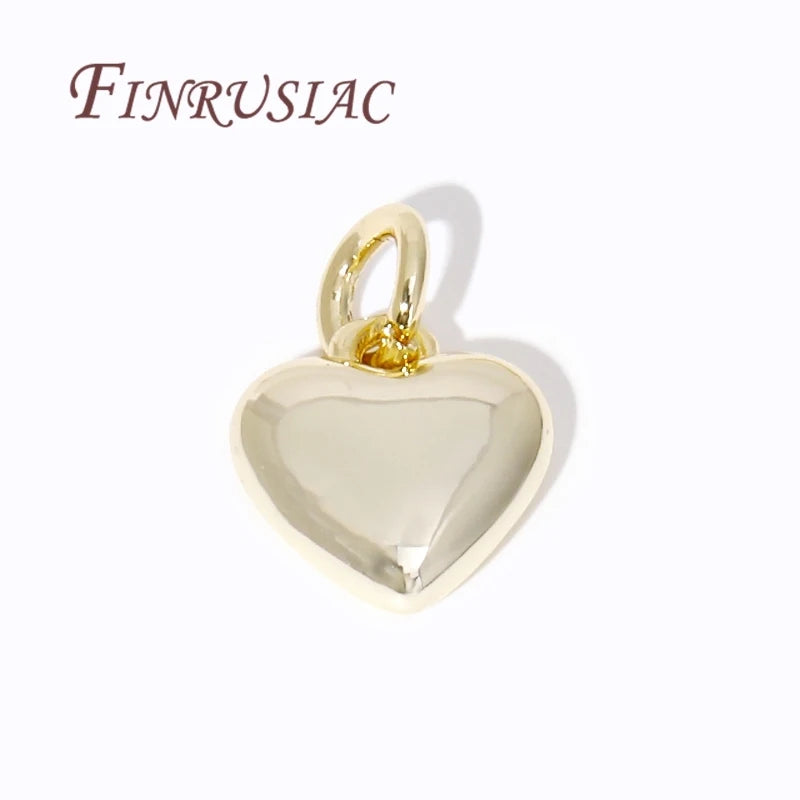 18K Gold Plated 2 Sizes Rhodium Metal Heart Pendants for DIY Earrings/Necklace Making Women's Jewelry Findings Components