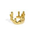 925 Sterling Silver Unique Finger Rings 18k Gold Plated Adjustable Ring Dripping Small Sterling Silver Drip Ring