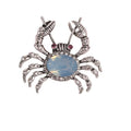 Korean Style Fashion Rhinestone Crystal Crab Brooch Pins Fashionable Wholesale Alloy Jewellery for Weddings Engagements Gifts