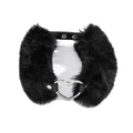 Vintage Black White Fur PU Leather Collar Necklace for Women Harajuku Choker Statement Heart Necklace Jewelry