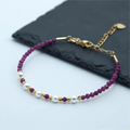 4mm Natural Stone Ruby Faceted Beads Bracelets Crystal Pearl Gemstone Jewelry for Women Fashion Bracelets & Bangles