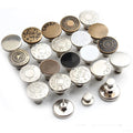 Custom Logo Plating Nail-Free Removable Adjustable Luxury Instant Brass Alloy Material Shank Style Garment Decoration Jean