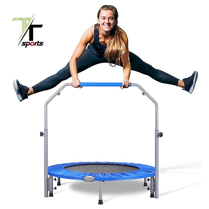 Indoor Rebounder 50'' Fitness Trampoline With Adjustable Handrail