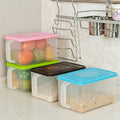 Square Handle PP Carved Food Storage Organizer Boxes with Lids for Refrigerator Fridge Cabinet Desk Plastic Storage Containers