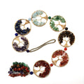 Natural Stone 7 Chakras Wire Wrapped Tree of Life hang Ornaments Gemstone Natural Quartz Healing Stone Hang Decorations