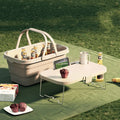 Multi-functional Plastic Folding Picnic Basket Easy Carrying Camping Hiking Outdoor Folding Box With Lid and Table