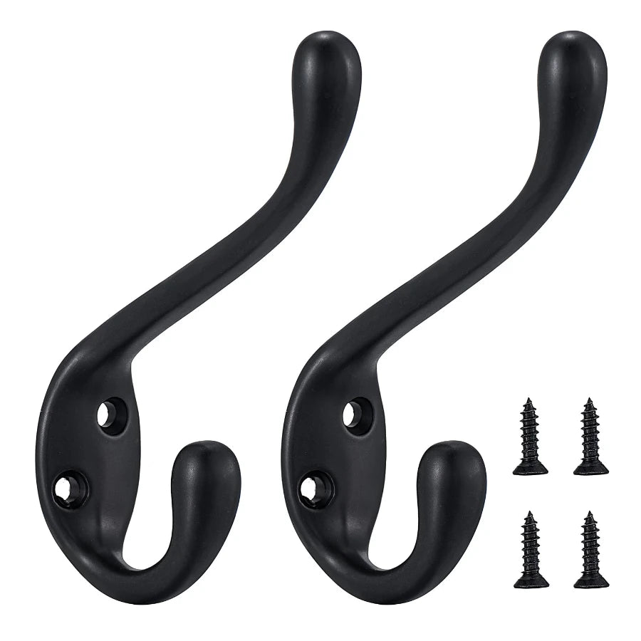 Modern Home Decoration Hardware Double Clothes Hook Multi-style Wall Mounted High Load Bearing Coat and Hat Hook