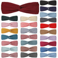 Boho Non Slip Twist Cross Turban Knotted Plain Headwrap Yoga Vintage Hair Accessories Sweat Band Sports Headband for Women