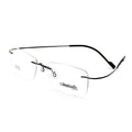 S-201603 Fashion Super Light Super Elastic Anti slip Metal Rimless Rectangle Lens Glasses Frame