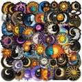 50Pcs Gothic Art Sun Moon Black Graffiti Stickers for Book Bottle Decor Aesthetic Astrology Sticker